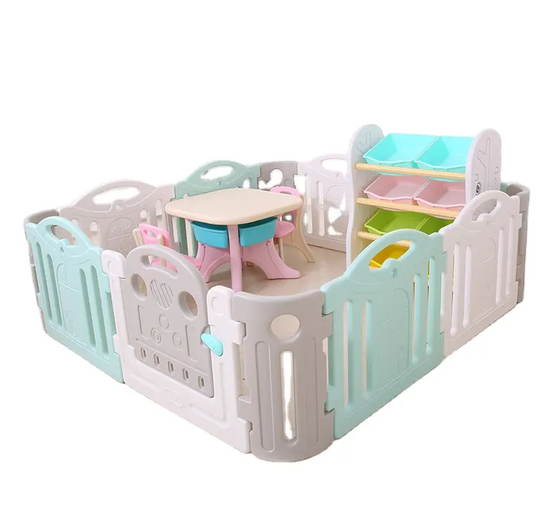 Aktualisierte Kinder spielen Hof Kleinkind Haus Mini Slide Swing Baby Zäune Set für Spielplatz Indoor
