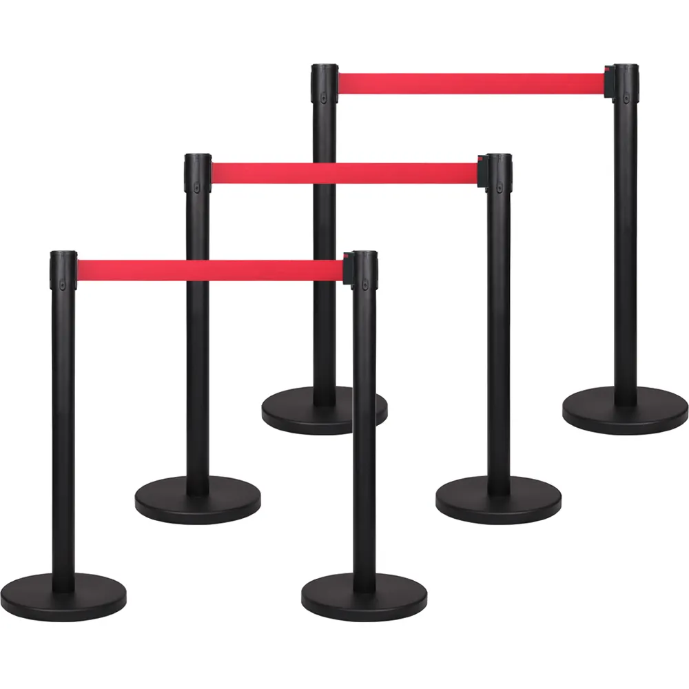 Crowd control red carpet queue poles stand belt barrier stanchion