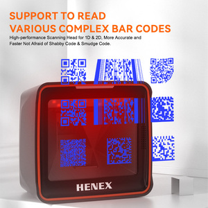 Henex NEW Desktop 1D 2D QR <strong>Code</strong> Scanner Omnidirectional LED Light <strong>Source</strong> Reader for <strong>Android</strong> &amp; Linux Corded - Product Image 4