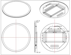 15,7 дюймов Круглый прозрачный ЖК-дисплей Circula экран 3D рекламный экран прозрачный ЖК-шкаф витрина - Product Image 6