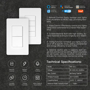 Tuya WiFi Zigbee interruttore luce 1/2/3/4 gruppo MOES interruttore a pulsante intelligente Smartlife Alexa Google - Product Image 6