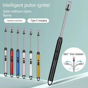 Type-C可充电厨房神器便携式智能脉冲点火器家用燃气灶长柄电子打火机批发