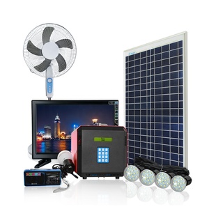 Sistema di energia solare per uso domestico 25Ah LiFePO4 con 6 punti vendita per luci 200W lampadine solari sistema integrato 10A PWM Controller - Product Image 1