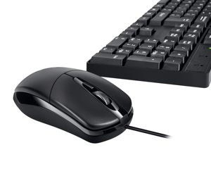 Combos de ratón y teclado USB con cable para ordenador de oficina, conjunto de teclado y ratón óptico ergonómico resistente al agua para escribir en el escritorio - Product Image 3