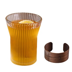 ถ้วยกาแฟแก้วฉนวนกันความร้อนมูลค่าสูงแบบแขวนข้ามขอบสามารถพิมพ์โลโก้สีใส - Product Image 2