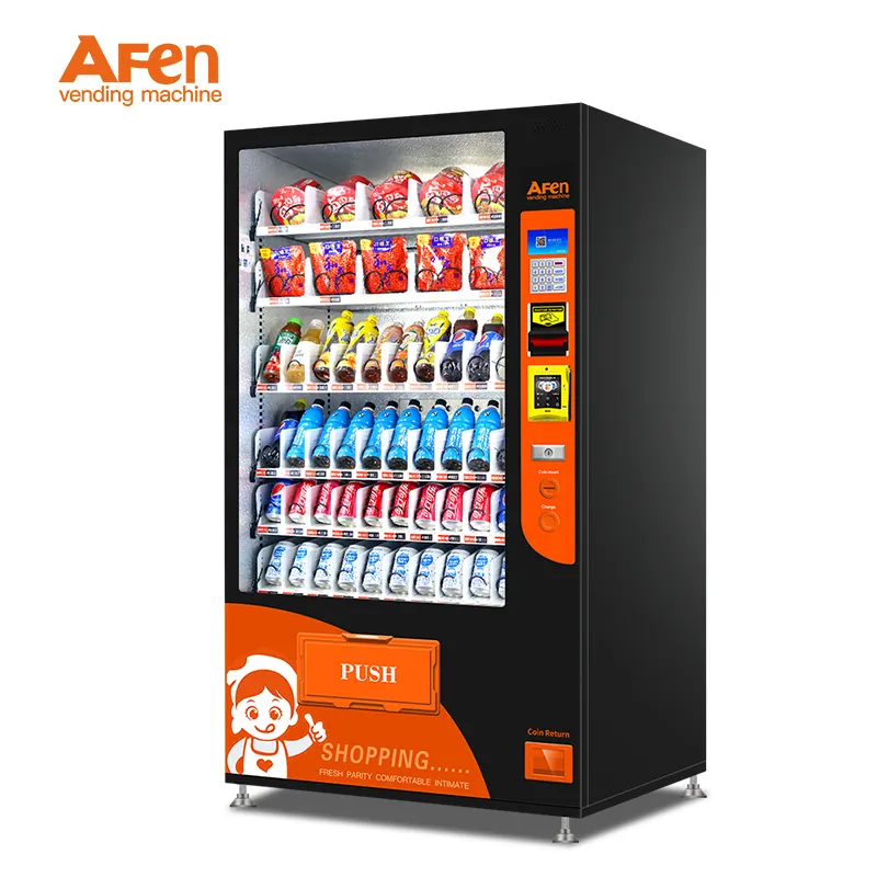 Afen लोकप्रिय कॉम्बो स्वयं-बेच मशीन खाद्य और पेय वेंडिंग मशीन