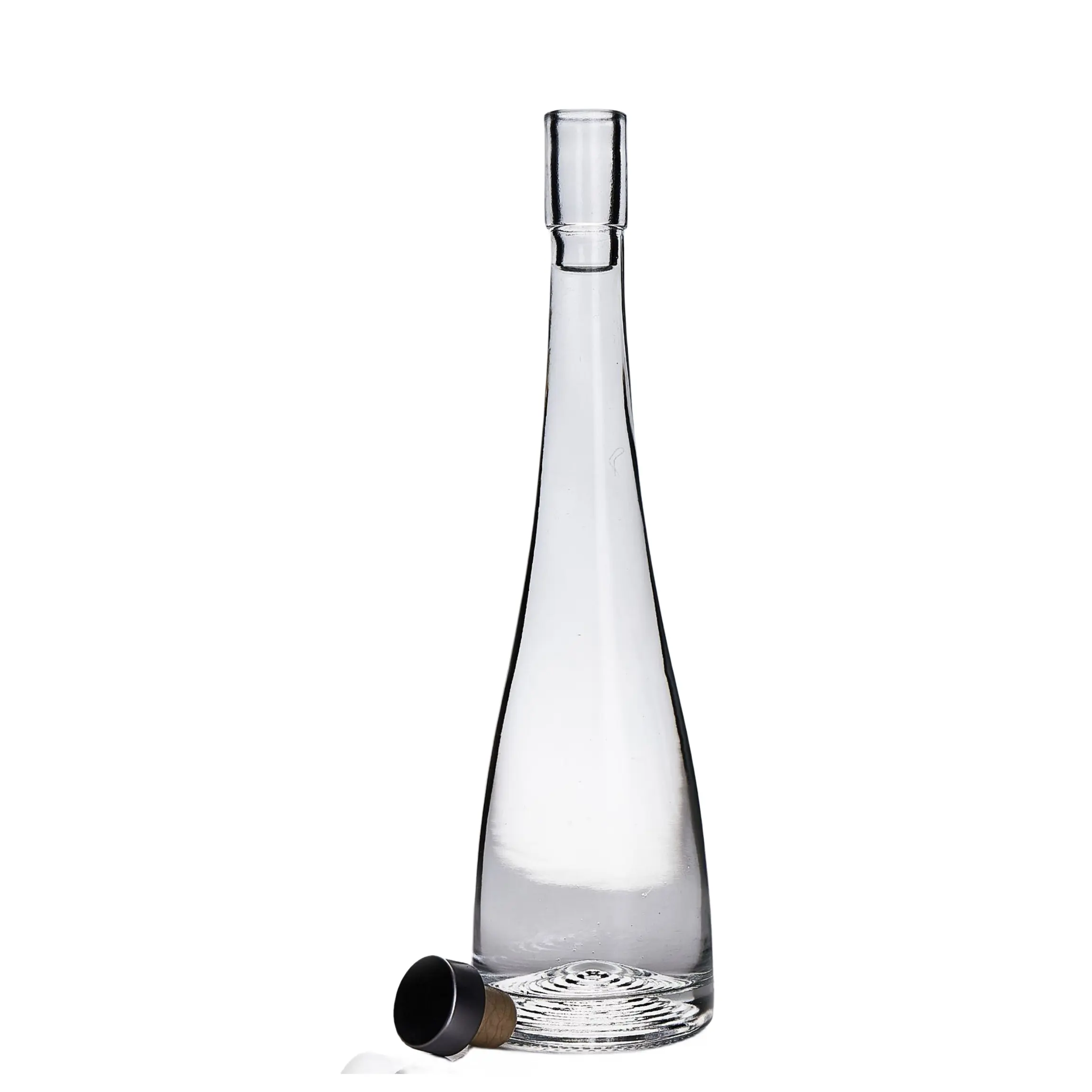 زجاجة نبيذ فوار شفافة 380 مللي مصنع موثوق به زجاجة كحول مخصصة زجاجة تكيلا زجاجية مزودة بغطاء فلين