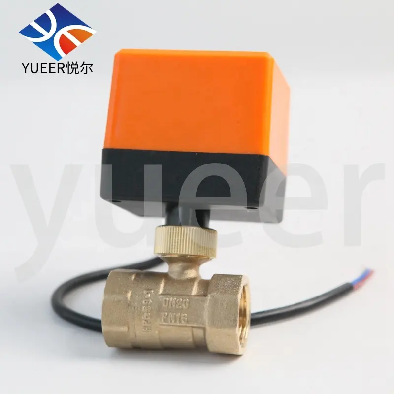 Hvac válvula de esfera de água motorizada três vias, válvula solenoide elétrica 220v dn 25