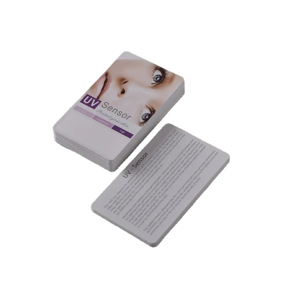 Livre amostra estoque de Plástico UV Cartão de Teste Do Sensor