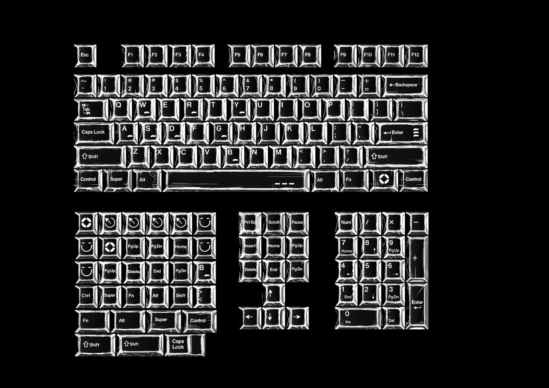 Sac à clés dessin animé cent lumières mixtes noir-136
