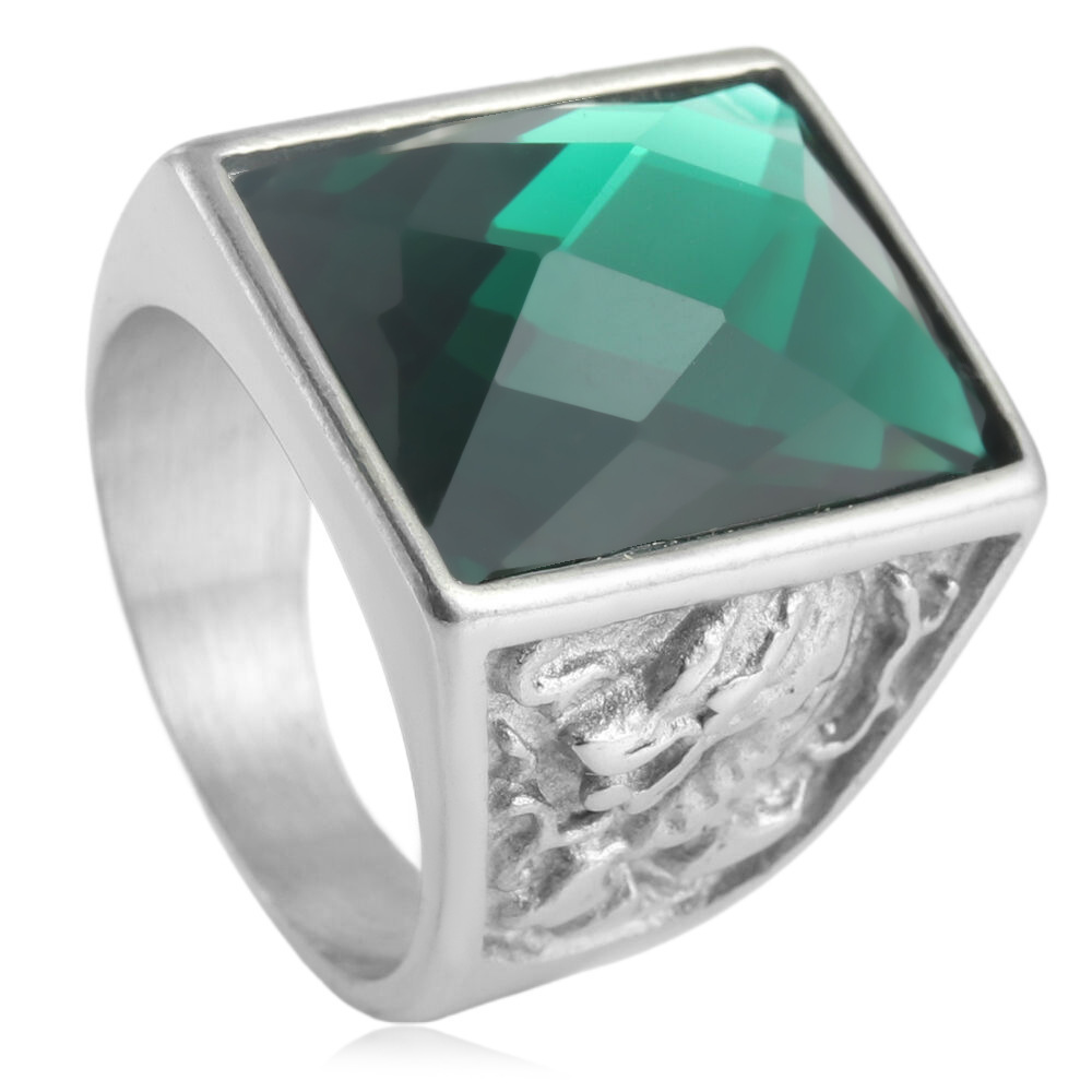Steel-colored green stone