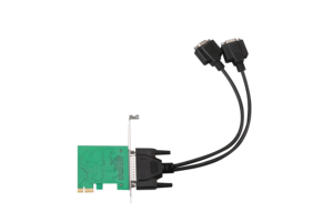 2 Port PCIe Rs232 Low Profile Serial Adapter Card <strong>PCI</strong> Express Add on Card ASIX/AX99100 Expansion Card with Breakout Cable - Product Image 2