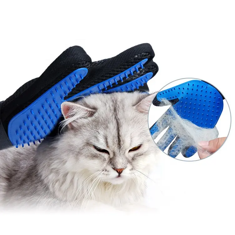 Silicone Pet Hair Removal Grooming Gentle Deshedding Glove Brush Dog Bathing Cleaning Shedding Bath Massage Brush Glove For Pets