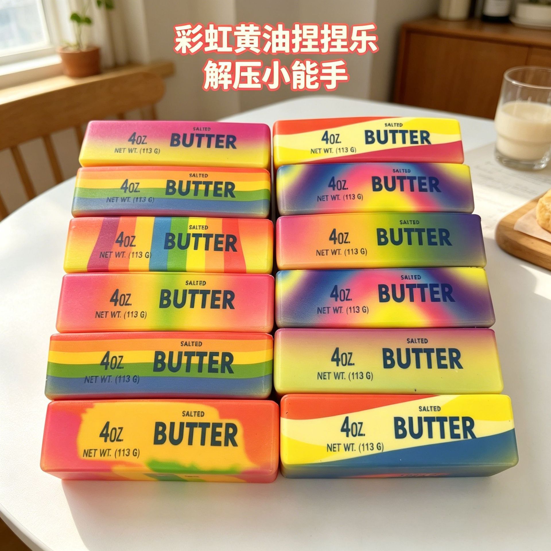 Barra de mantequilla Rainbow de 12 colores, 14 cm - bolsa