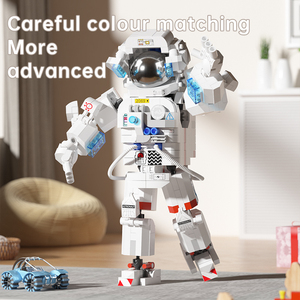 Astronaut Bausteine Mond Programm Puzzle Kunststoff DIY Lernspiel zeug Literarisches Geschenk für den männlichen Großhandel - Product Image 3