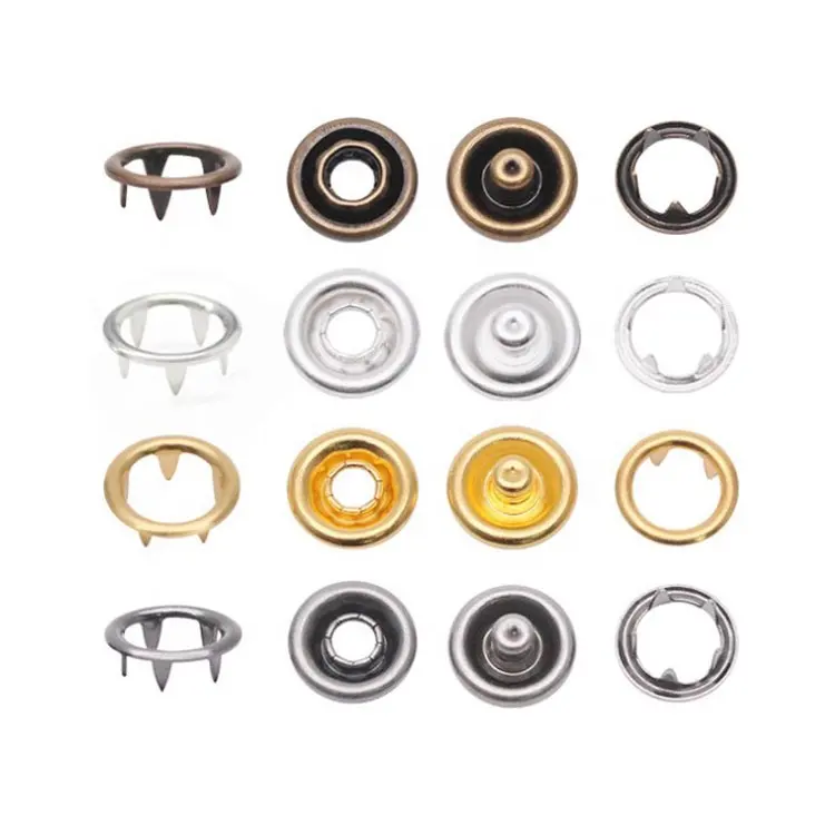 Bouton pression en anneau métallique personnalisé, 4 pièces écologiques