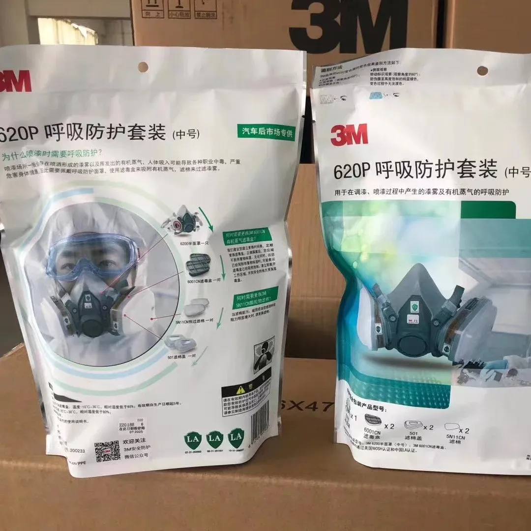 3M 6502 7201 Demi-masque de confort robuste Respirateur réutilisable Sécurité industrielle Masque à gaz de protection