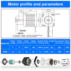 RB nema34 động cơ bước Kit lai với nhiệt độ cao động cơ bước động cơ DC động cơ với bộ mã hóa HB 12V 6V - Product Image 4