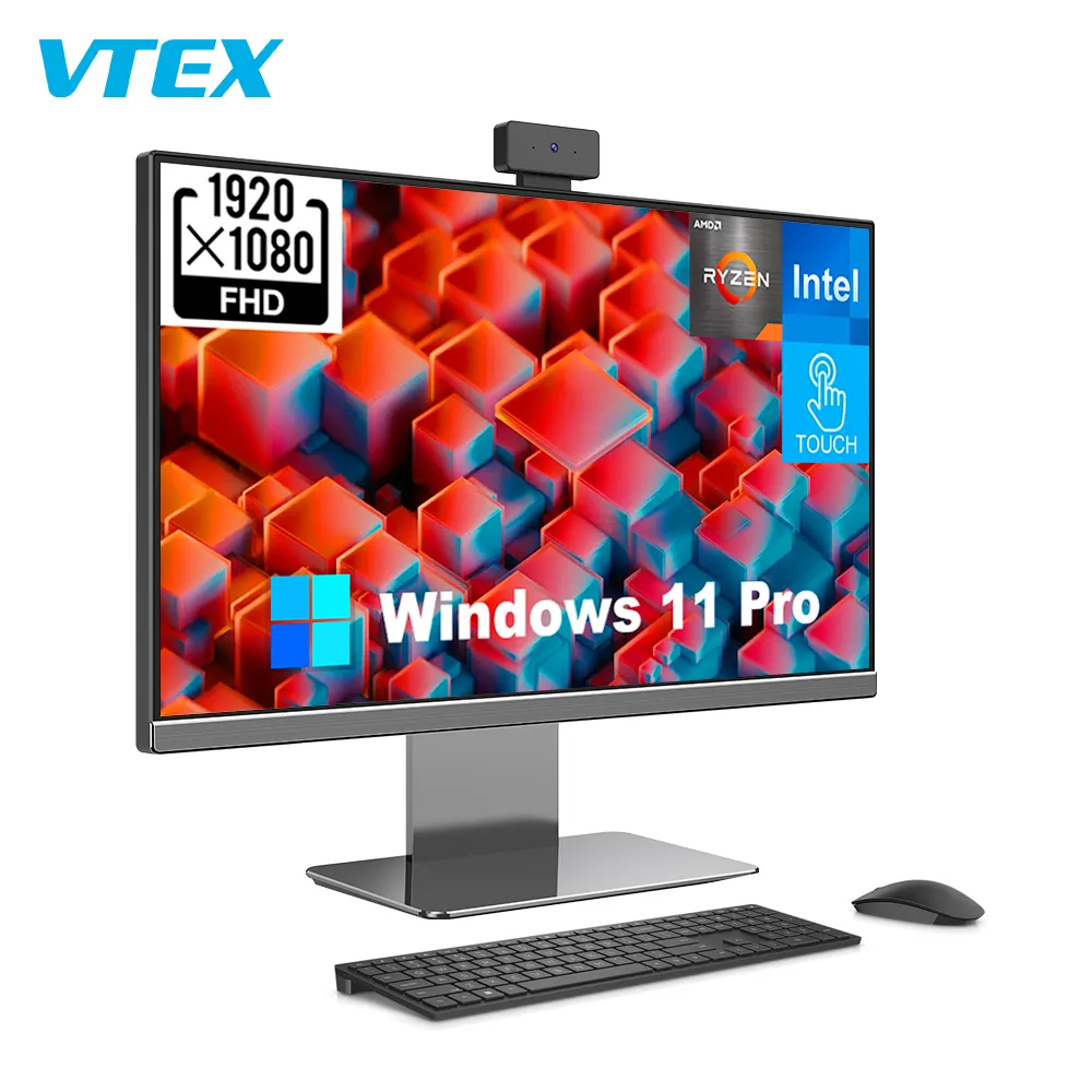 Vtex 공장 가격 중국 컴퓨터 포함 모노 블록 I3 I5 I7 Oem 23.8 "27" 올인원 데스크톱 컴퓨터 올인원 PC