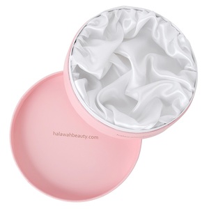 High end özel kapaklı kozmetik cilt bakım seti pembe dairesel tipi hediye kağıt kutuları - Product Image 4