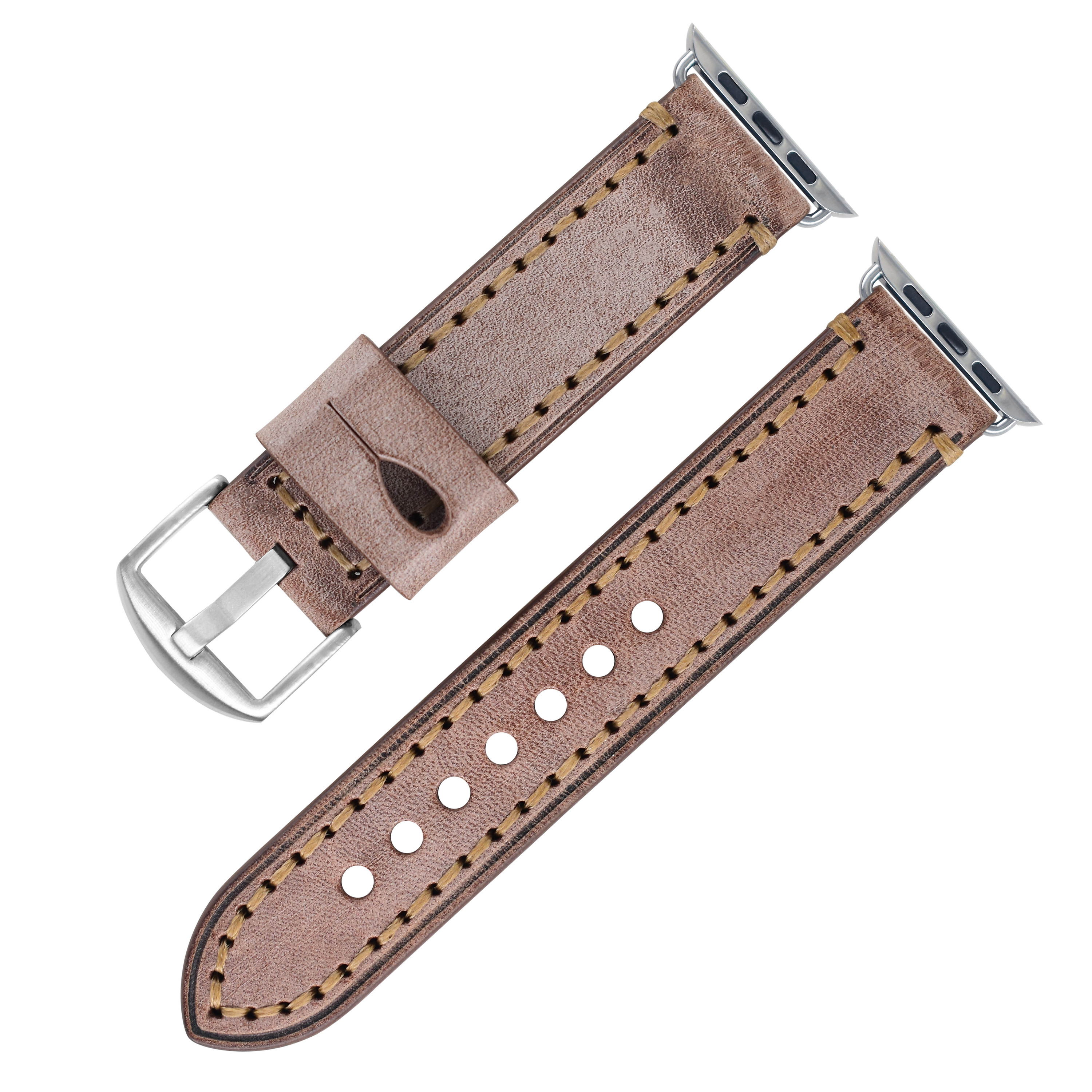 Boucle argentée café K009S