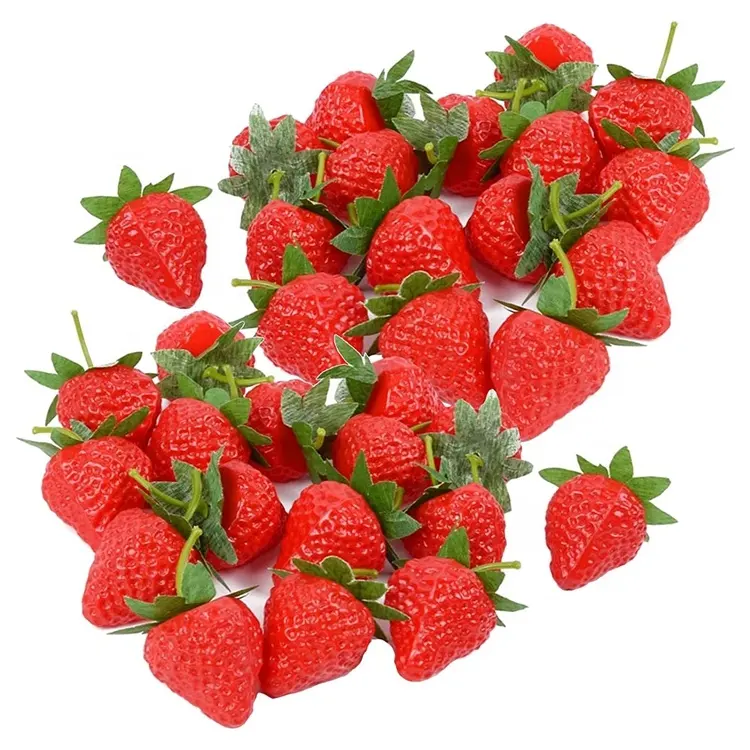 Home Party Festival decor mini Strawberries Lifelike Simulation Realistic Plastic Strawberry artificial fruits for display