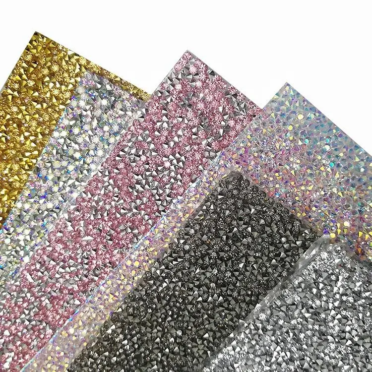 25*40Cm Strass Maille Feuilles Hotfix Cristal Strass Maille Coupe