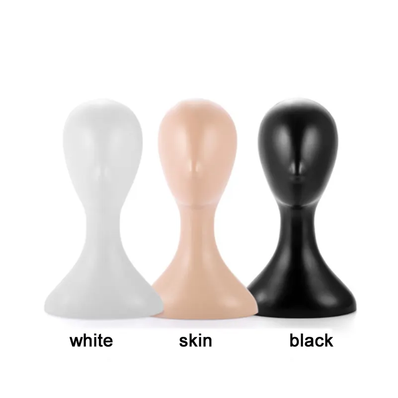 Оптовая продажа, белая и черная пластиковая голова манекена с длинной шеей