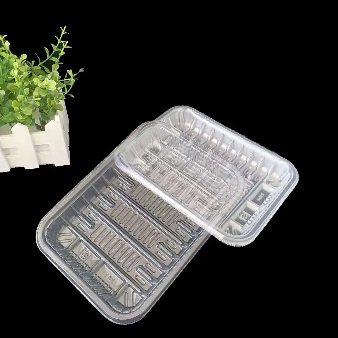 Современный дизайн квадратный одноразовый пластиковый поднос для пищевых продуктов устойчивый и заполненный для свежего мяса, фруктов, овощей, дисплей