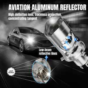 HAIZG U2 LED matris BIFOGAL LENS 9-48V IP68 su geçirmez 6500K otomatik ampul araba LED ışık 3570 çip H4 doğrudan fiş tipi - Product Image 3