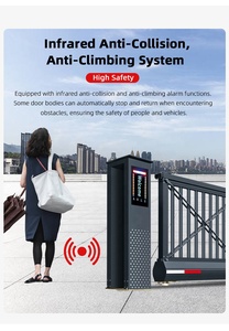Hiện đại nhôm công nghiệp kim loại chính đường lái xe cổng tự động cửa trượt cantilever cổng lối vào có thể thu vào cửa - Product Image 5