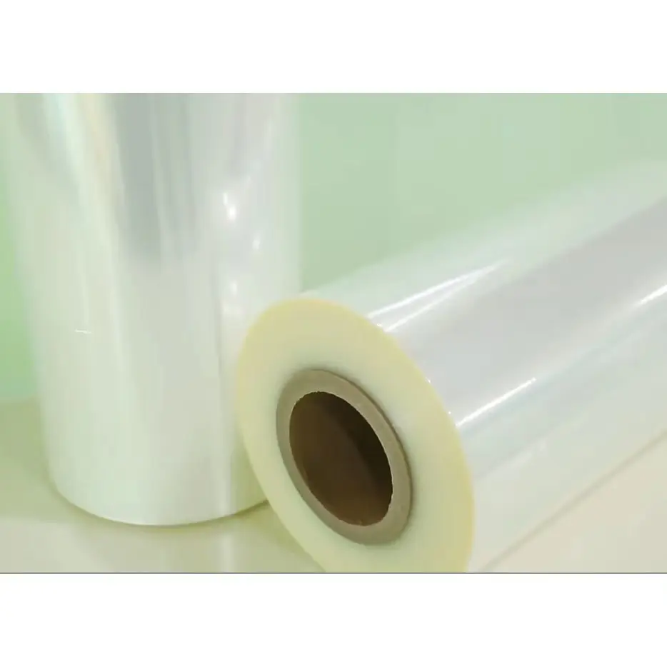 Película plástica de poliolefina para embalaje de jabón, envoltura retráctil de plástico POF doblada en el centro
