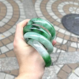 Toptan doğal gerçek Myanmar yeşim Jadeite Jasper yeşim yetişkin bileklik Piaohua Charm bilezik bilezik - Product Image 2