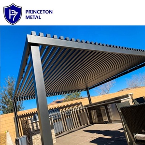 Açık özelleştirilmiş motorlu alüminyum lougazebo Gazebo otomatik açılış Rodent kemirgen geçirmez çerçeve ile balkon kaplı kemerler - Product Image 4