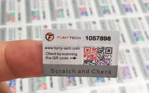 Customization Security Logo Variable Qr <strong>Code</strong> Anti-Counterfeiting Label Scratch off Serial Number Sticker - Product Image 3