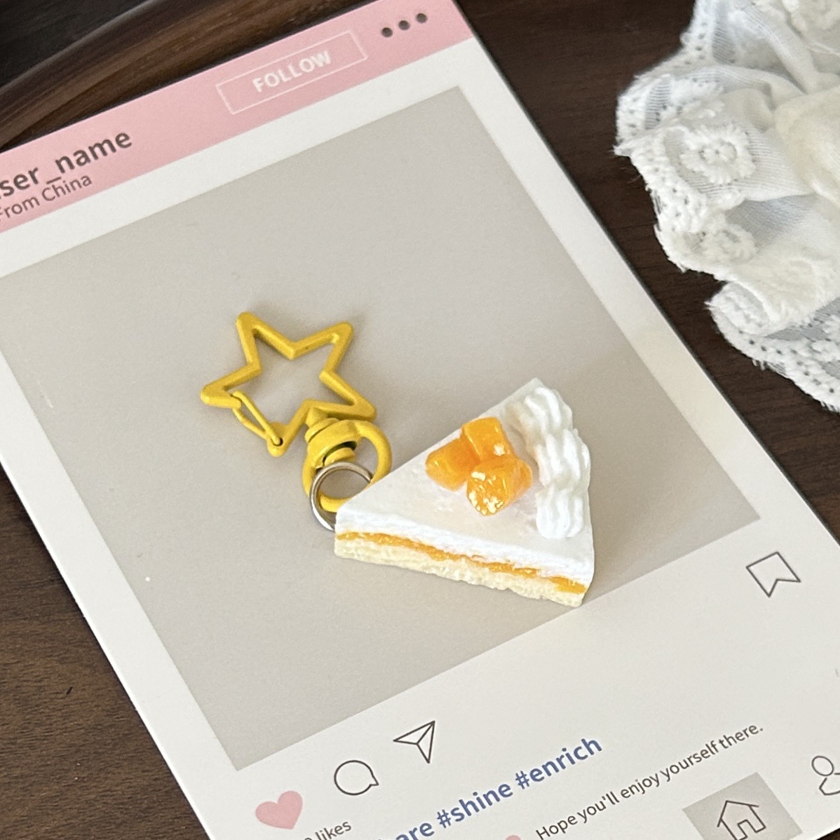 pastel de mango con hebilla de estrella