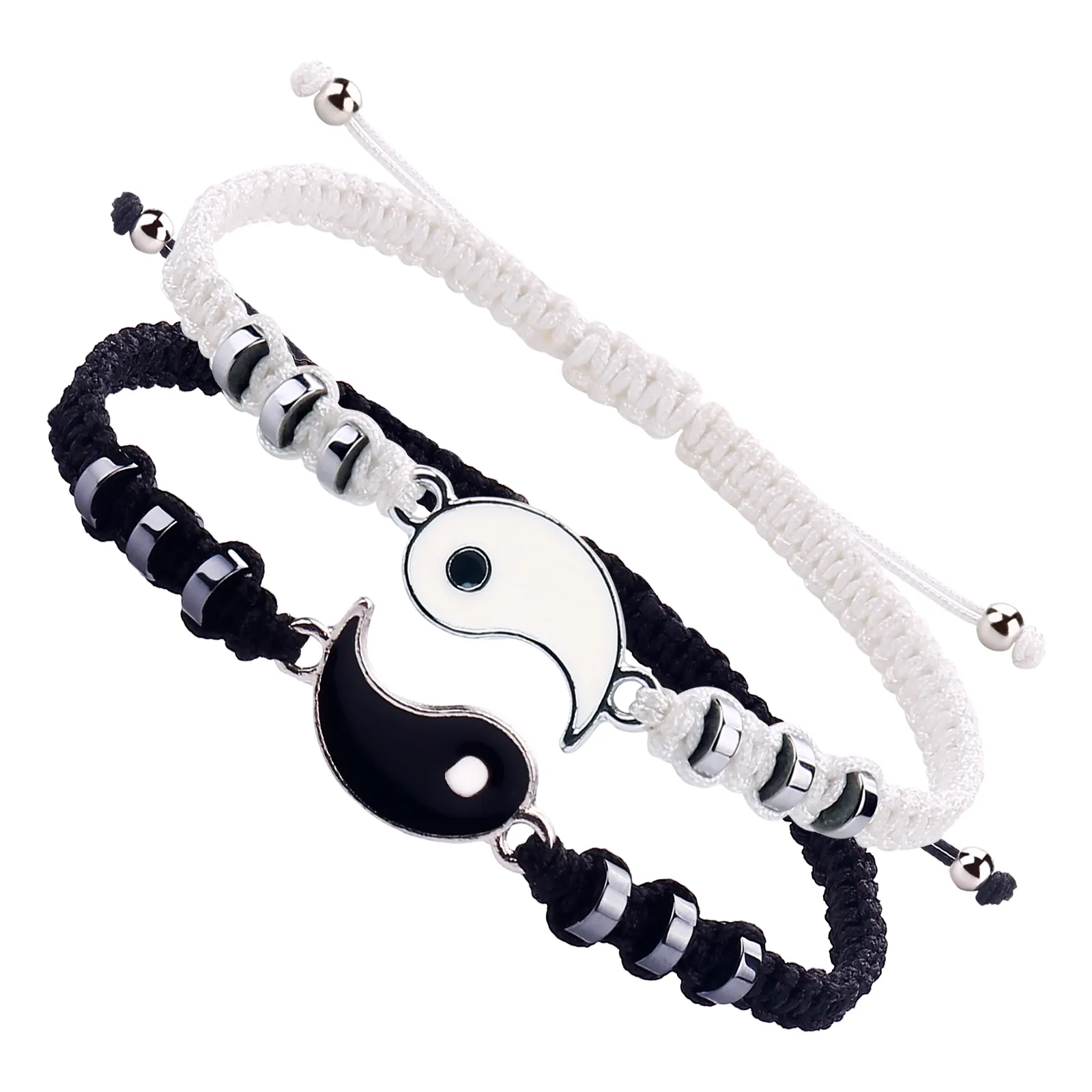 Handgemachtes verstellbares Seil Beste Freunde Paar Armbänder Freundschaft schmuck Tai Chi Charm Armband