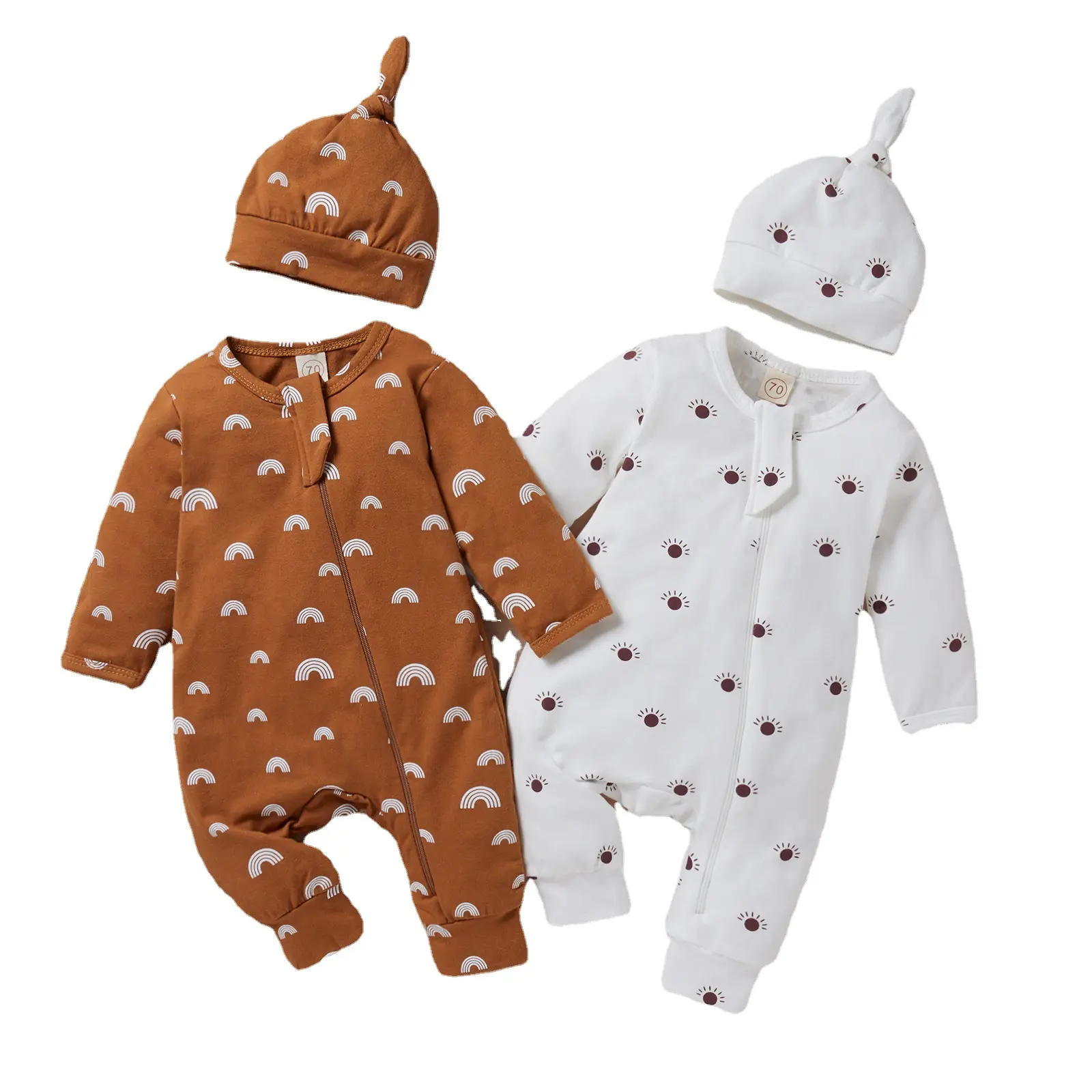 OEM New Pattern Playsuit GOTS Certified Organic Baby Clothes Snap Footie Onesie Romper