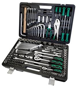AE-S142กล่องเครื่องมือประแจวงล้อ1/4 "& 3/8" & 1/2 "144ชิ้นชุดเครื่องมือสำหรับซ่อมรถ - Product Image 1