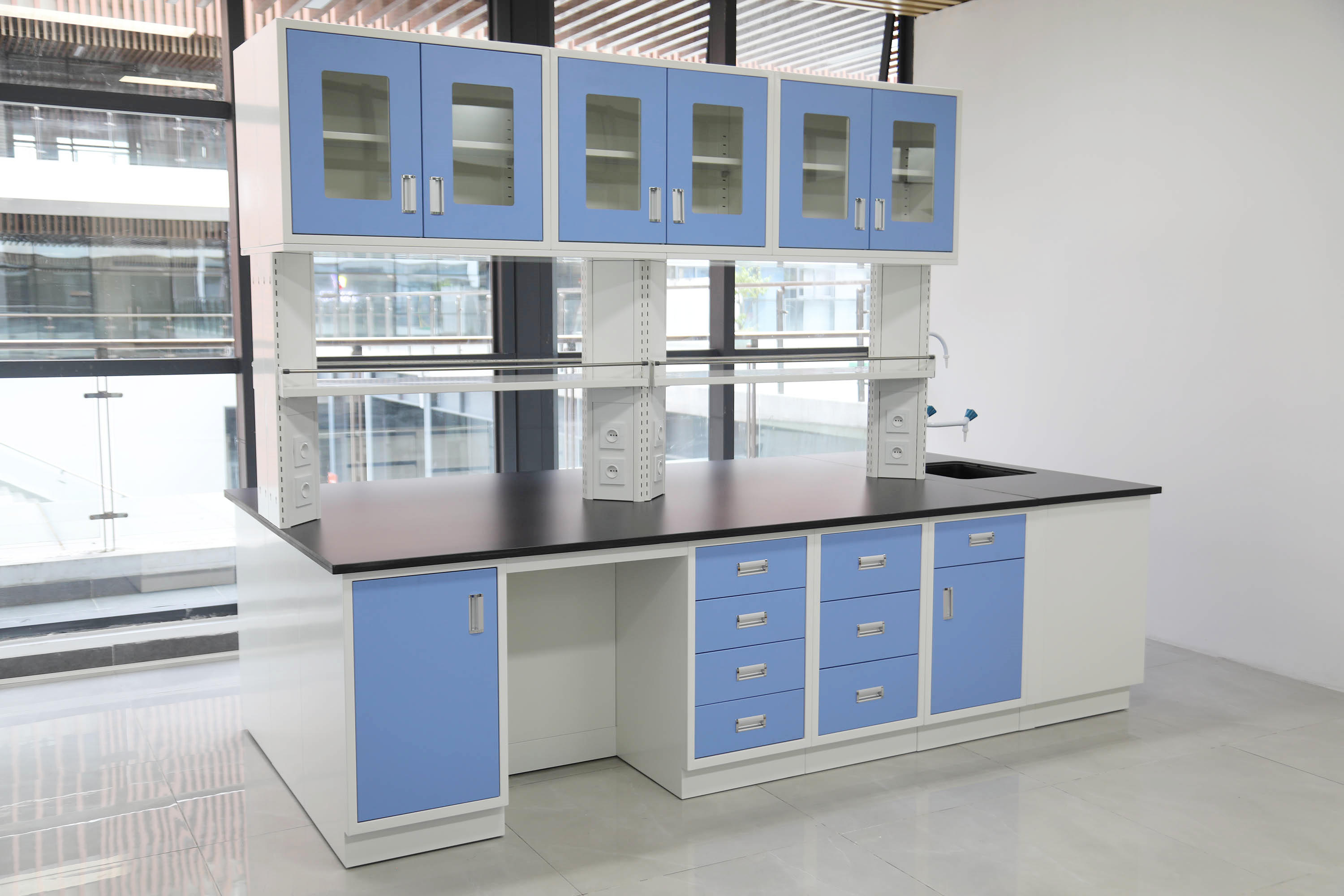 Metal Modern Laboratory Furniture Granite Lab Tables Work Benches With Water Tap 3