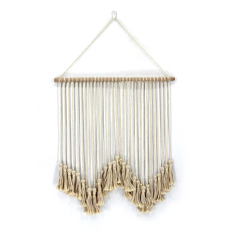 Macramé DIY ecológico para colgar en la pared, tapiz tejido pequeño, decoración de arte de pared bohemio, decoración del hogar, apartamento, granja, guardería, decoraciones de fiesta