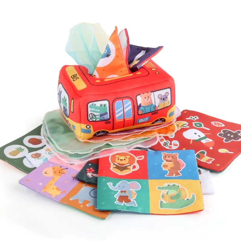 Yumuşak dolması yüksek kontrast kırışık bebek geliştirme duyusal oyuncak bebek doku kutusu Montessori oyuncaklar bebekler için 6-12 ay