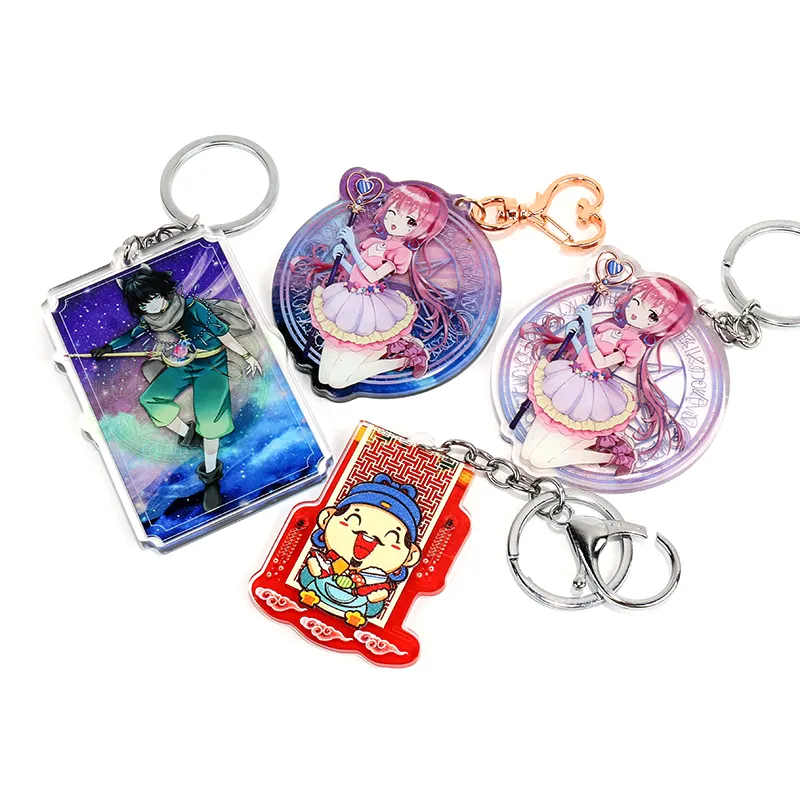 VOGRACE 3D Del Fumetto Anime Figura Keychain Acrilico, di Fabbrica Stampa Personalizzata Acrilico Portachiavi, Regalo Promozionale Portachiavi Acrilico