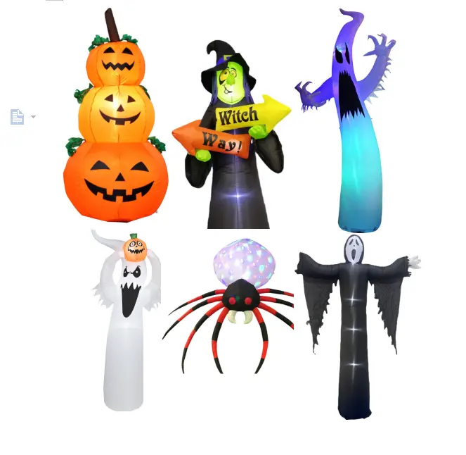 Halloween Inflatable Outdoor Yard Decoration Party Supplies Led Light Blow Up Pumpkin Ghost Inflatable Halloween Decoration