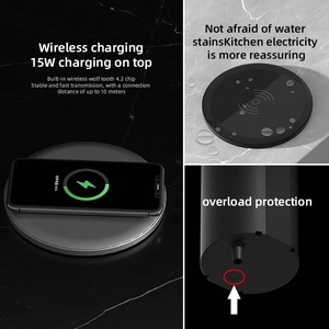 Enchufe de elevación para encimera de cocina, 4 salidas, multifunción, enchufes emergentes neumáticos ocultos con carga inalámbrica y USB tipo C - Product Image 3