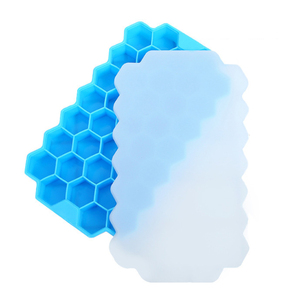 OEM&amp;ODM BPA Free 37 Holes Honeycomb <strong>Shape</strong> Easy to Release Food Grade Silicone Ice <strong>Cube</strong> Tray With Lid
