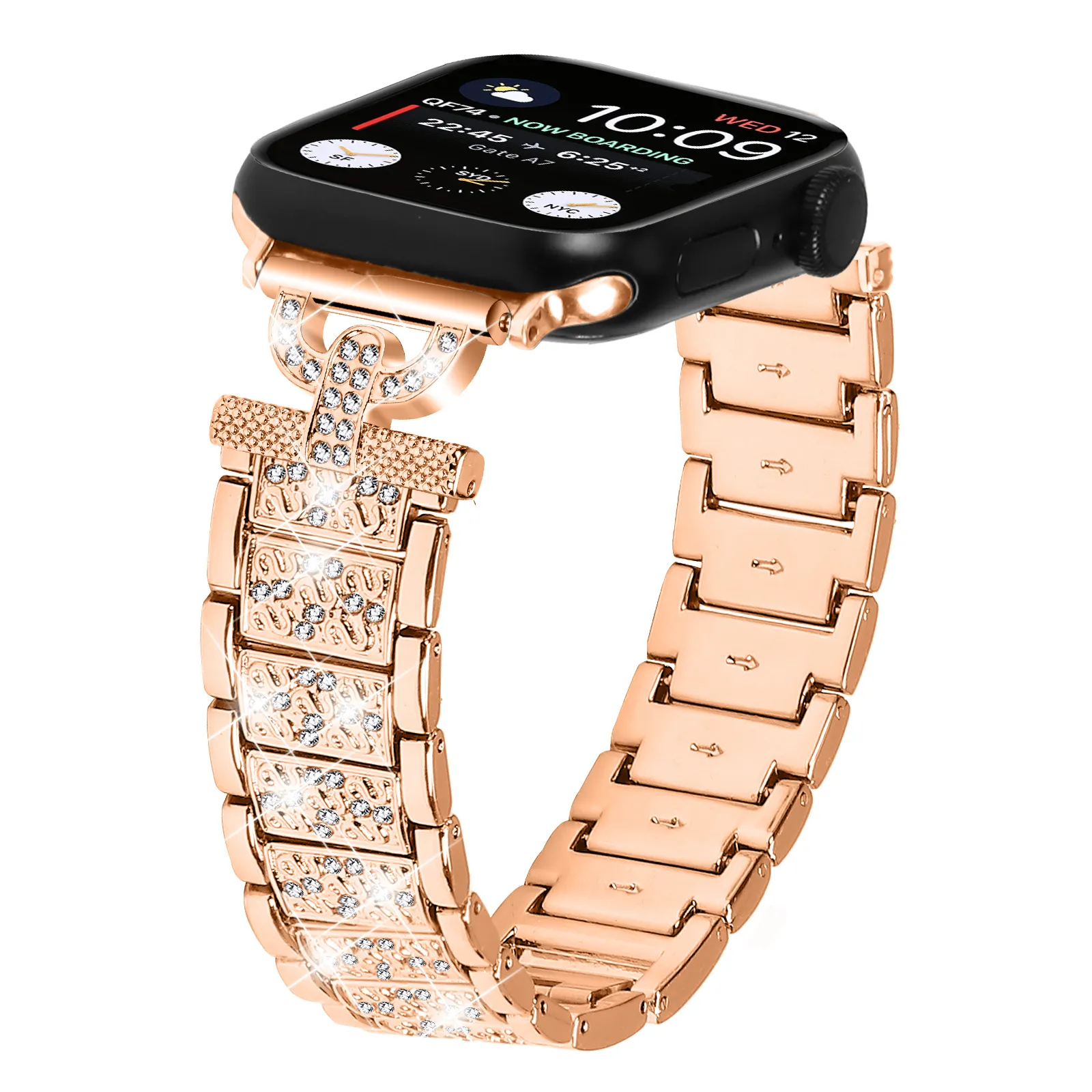 HMJ 2024, acero inoxidable de lujo de alta calidad, 45mm, 49mm, pulsera de oro plateado, correa de reloj para la mejor banda de reloj de Apple de Metal ultra AP