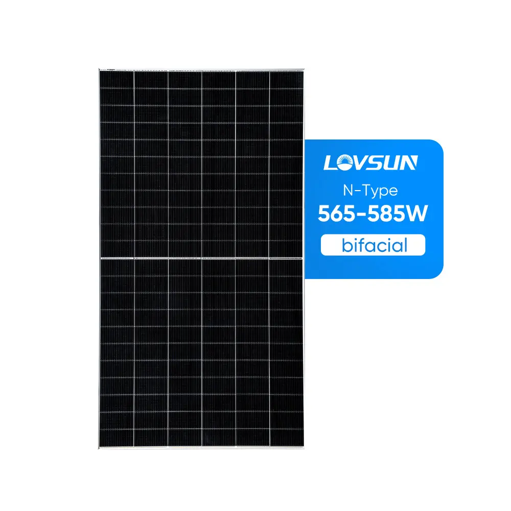 Lovsun N tipi çift cam güneş panelleri 16bb TopCon 575w 580w 585w fotovoltaik yarım hücre Monocrystalline güneş panelleri