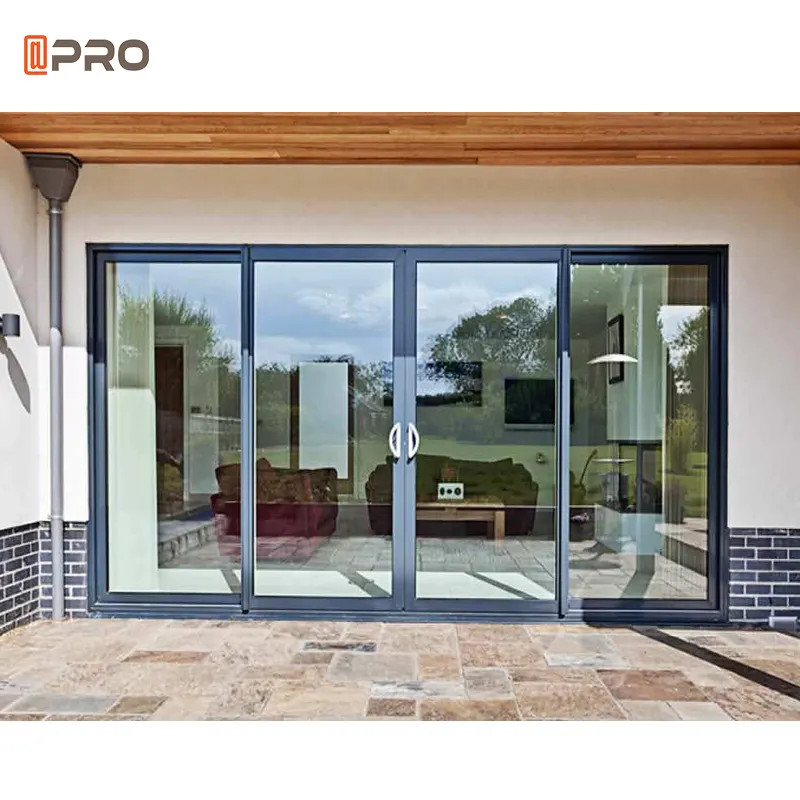 Porte coulissante de balcon en Aluminium, nouveau Design, prix du système Double verre, portes de Patio coulissantes avec écran