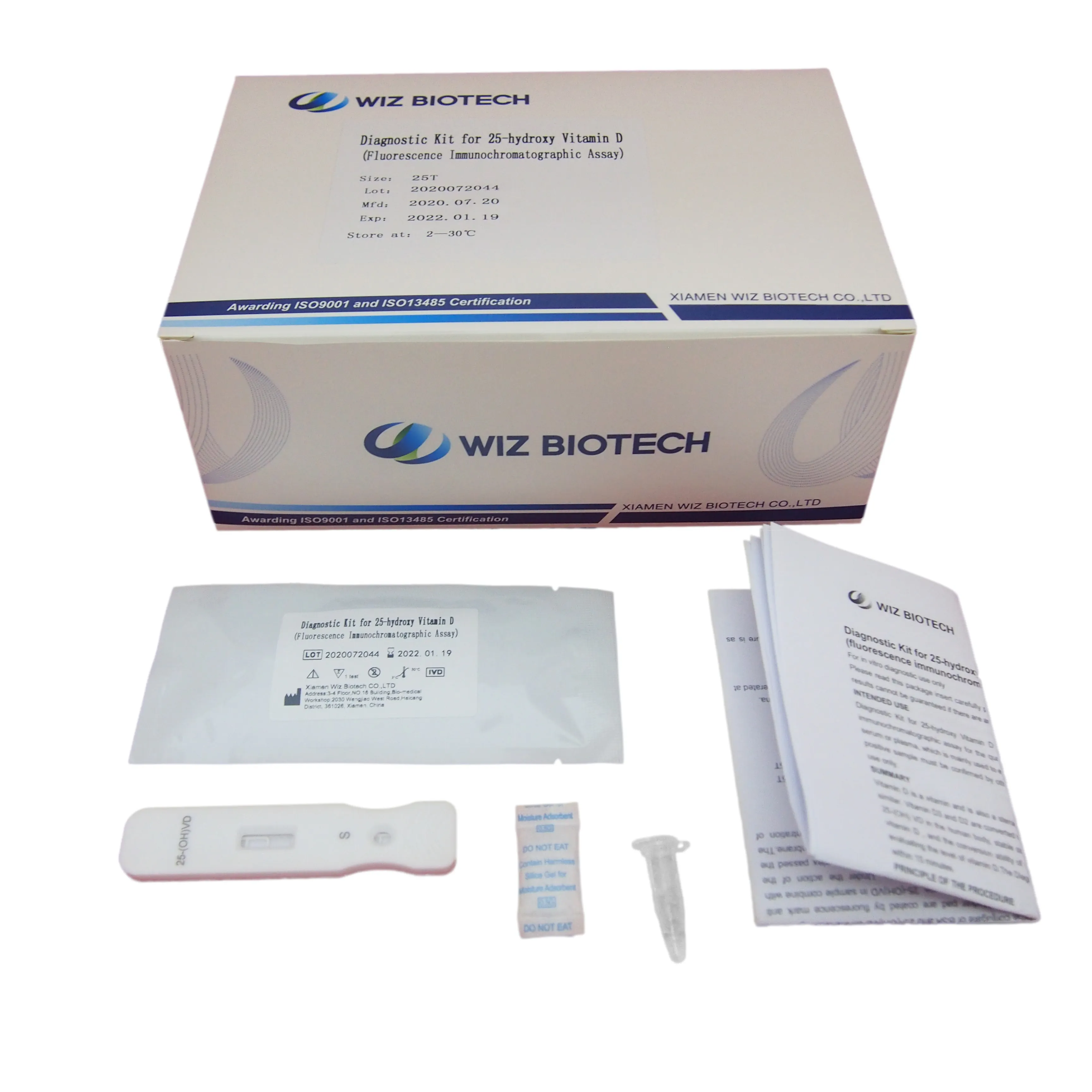 POCT reagent fluorescence Immunochromatographic vitamin D D3 rapid test kit